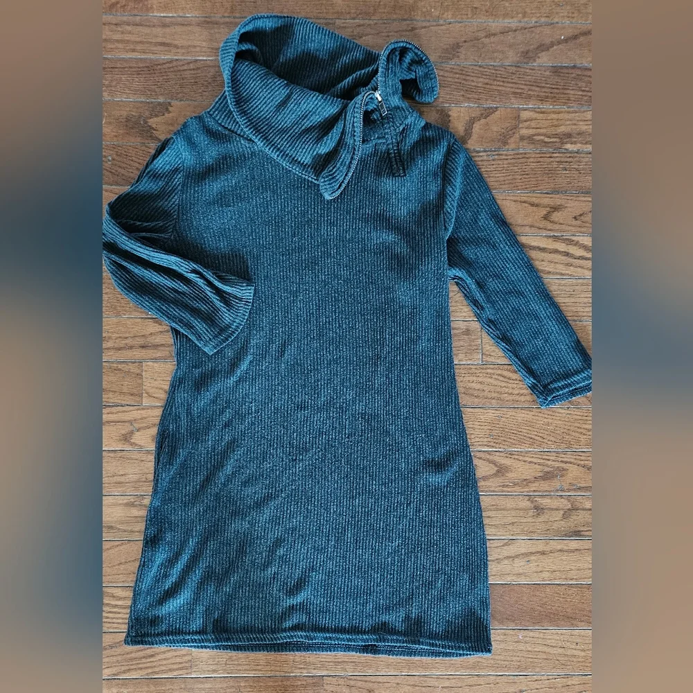 No Boundaries Teal Ribbed Mini Dress - Picture 1 of 3